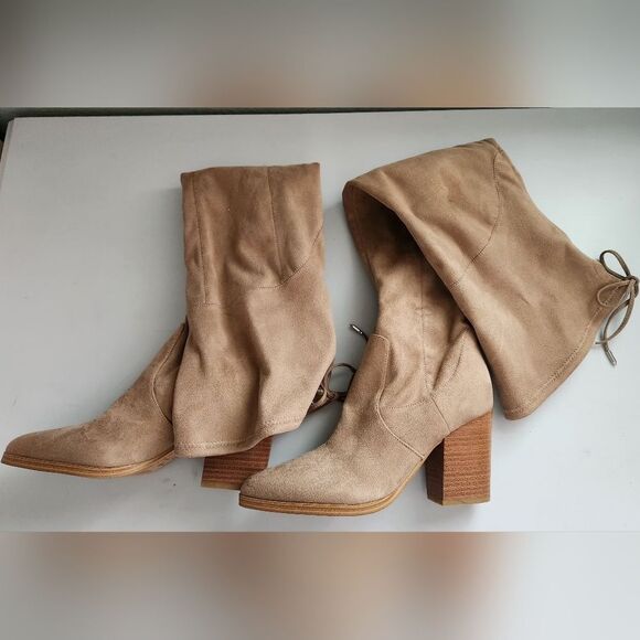 Marc Fisher LTD Arletta Tan Over-the-Knee Boots Size 7 - Picture 2 of 14